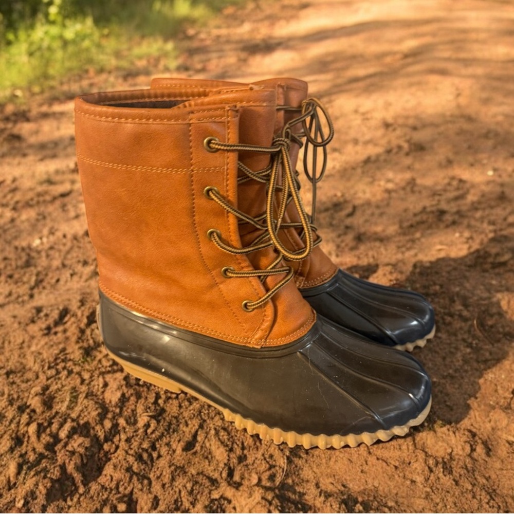 The Original Duck Boot Women Size 9 M Sporto Arianna Brown Tan Rain Snow Boots